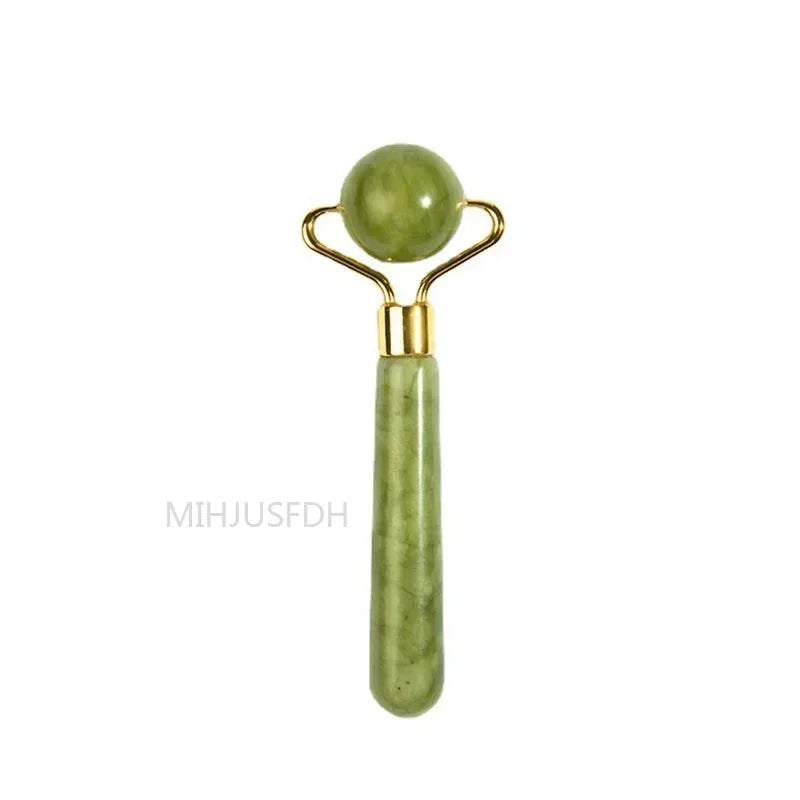 Natural Jade Roller Massager For Face, Body, Back Gua Sha by Home for Health and Beauty