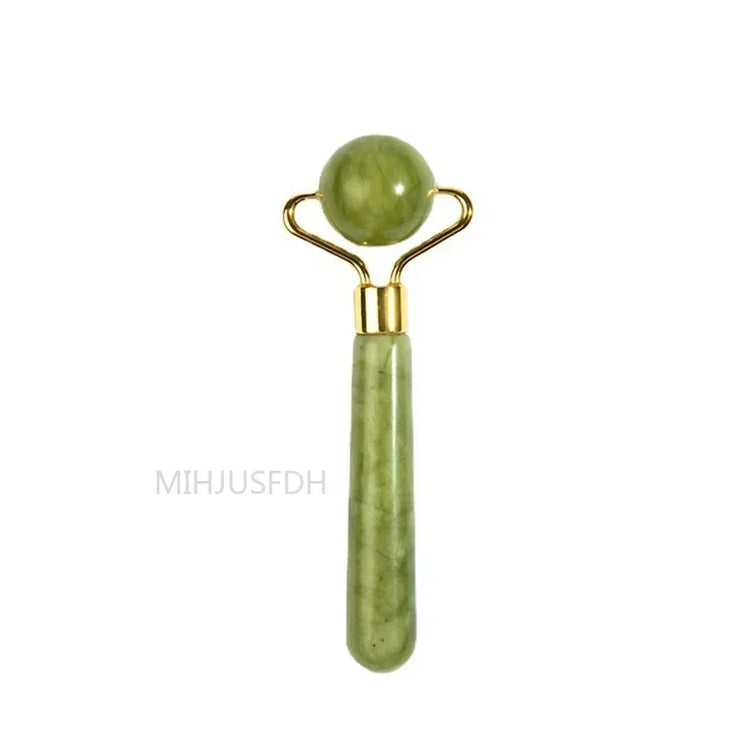 Natural Jade Roller Massager For Face, Body, Back Gua Sha by Home for Health and Beauty