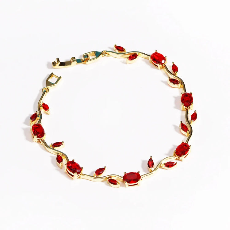 Luxury 16 Colors Sparkling Leaf Cubic Zirconia Branch Gold Silver Color CZ Crystal Bracelet Fashion Women Wedding Jewelry Gift by Home for Health and Beauty