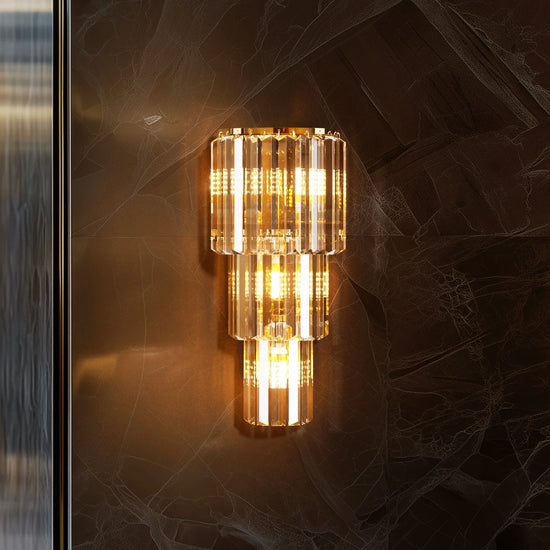 Crystal Wall Lamp Modern 3-Layer Wall Crystal Sconce Light E14 Led Corn Lights by Home for Health and Beauty