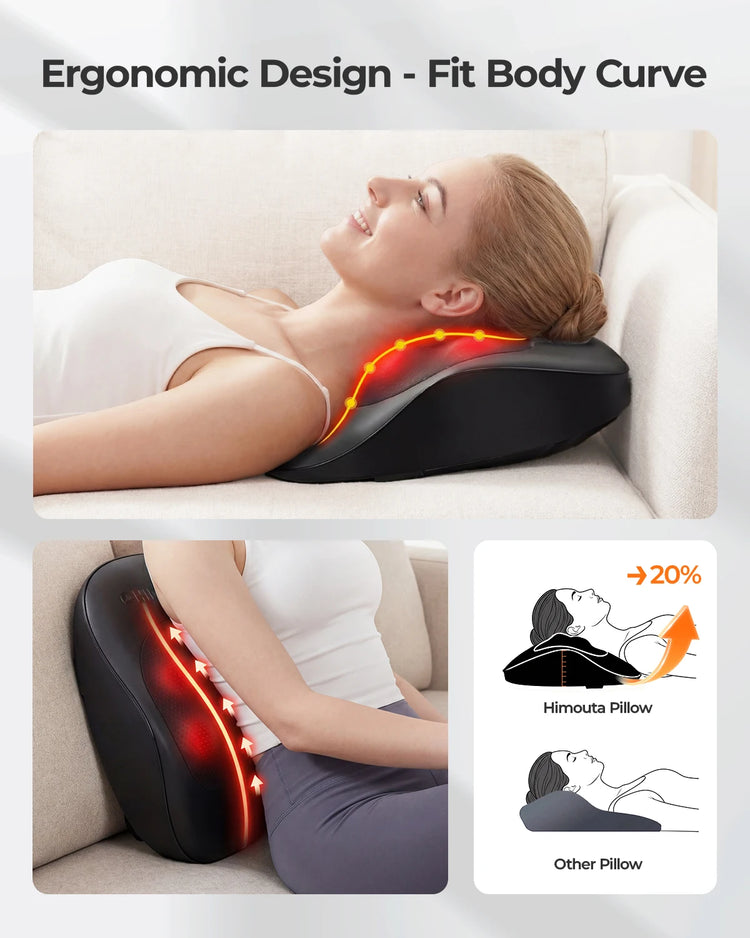 Electric Shiatsu Back Neck Massager with Heat,Ultra-Quiet Ergonomic 3D Kneading Massage Pillow for Full Body,Shoulder Leg Calf by Home for Health and Beauty