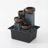 Tabletop Zen Water Fountain 4Tier Bowl Cascading Waterfall Decor, Indoor Relaxing Sound Water Feature For Home Office Desk, Rus by Home for Health and Beauty