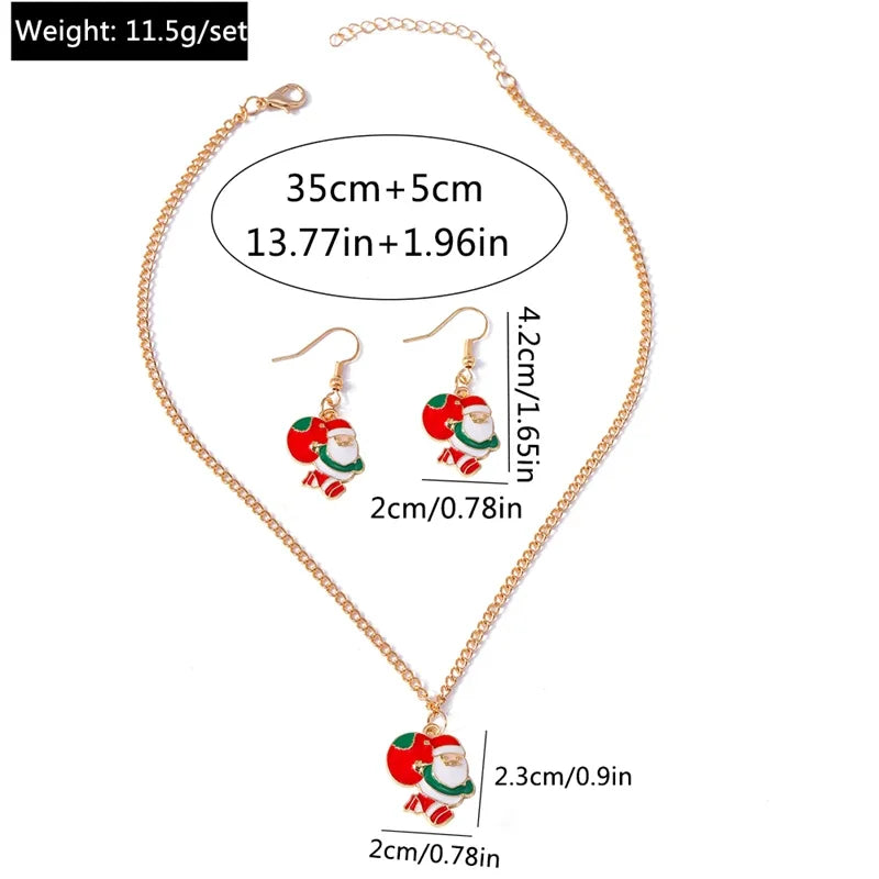 Fashion Christmas Necklace and Earrings Set for Women