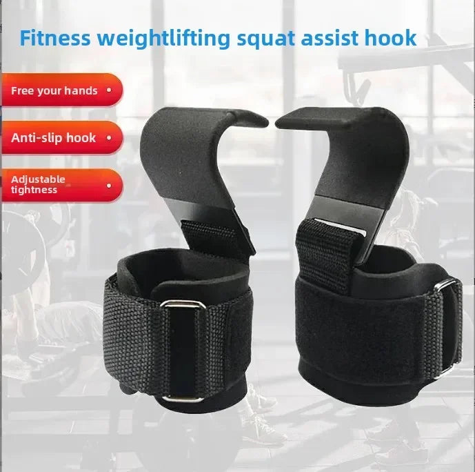 1/2PC Non-Slip Weight Lifting Hookspremium Pair of Straps Weightlifting Deadlift Chin Pull Up and Exercise Fitness Hook Training by Home for Health and Beauty
