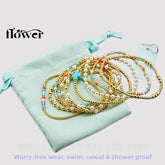 Waterproof Charm Beads Stackable Bracelets Bangles Fashion Fine Jewelry Gift For Women Anniversary Birthday by Home for Health and Beauty