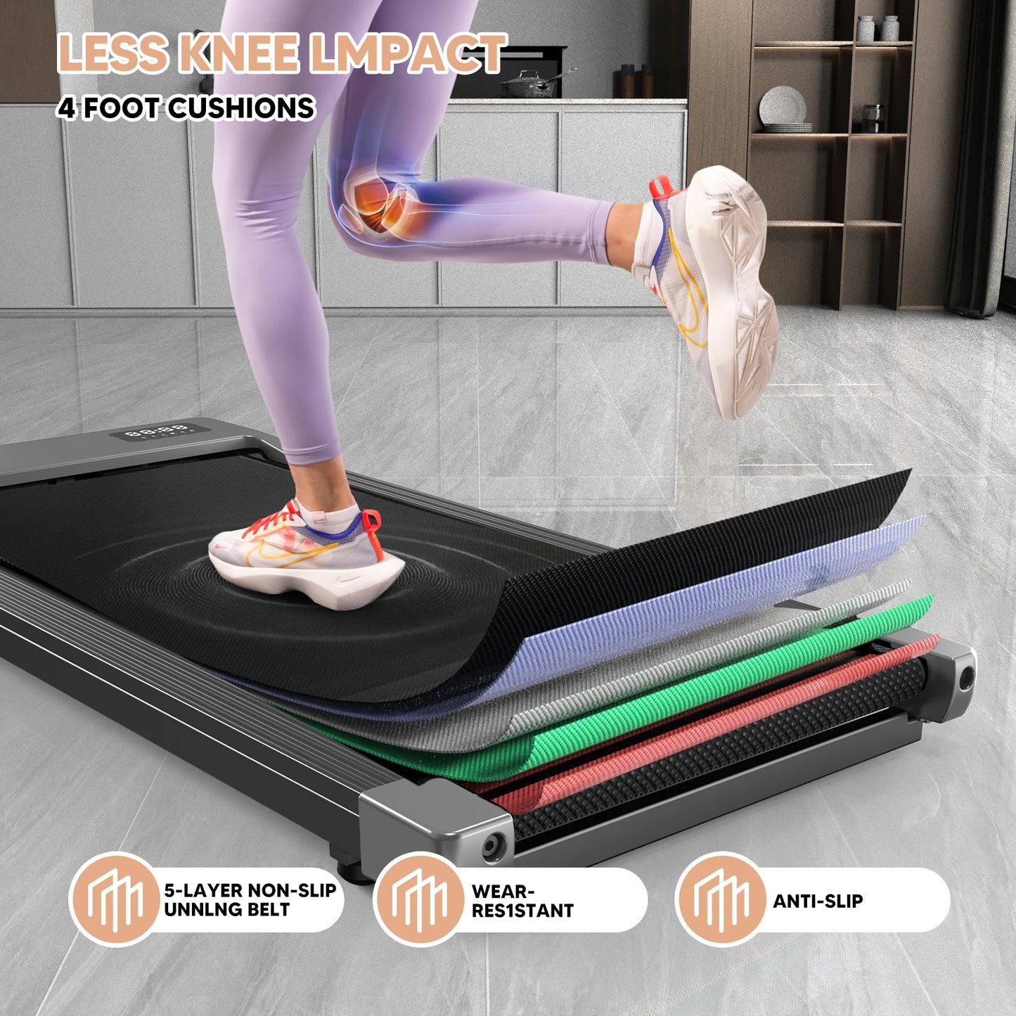 2in1 Under Desk Treadmill With LED Display