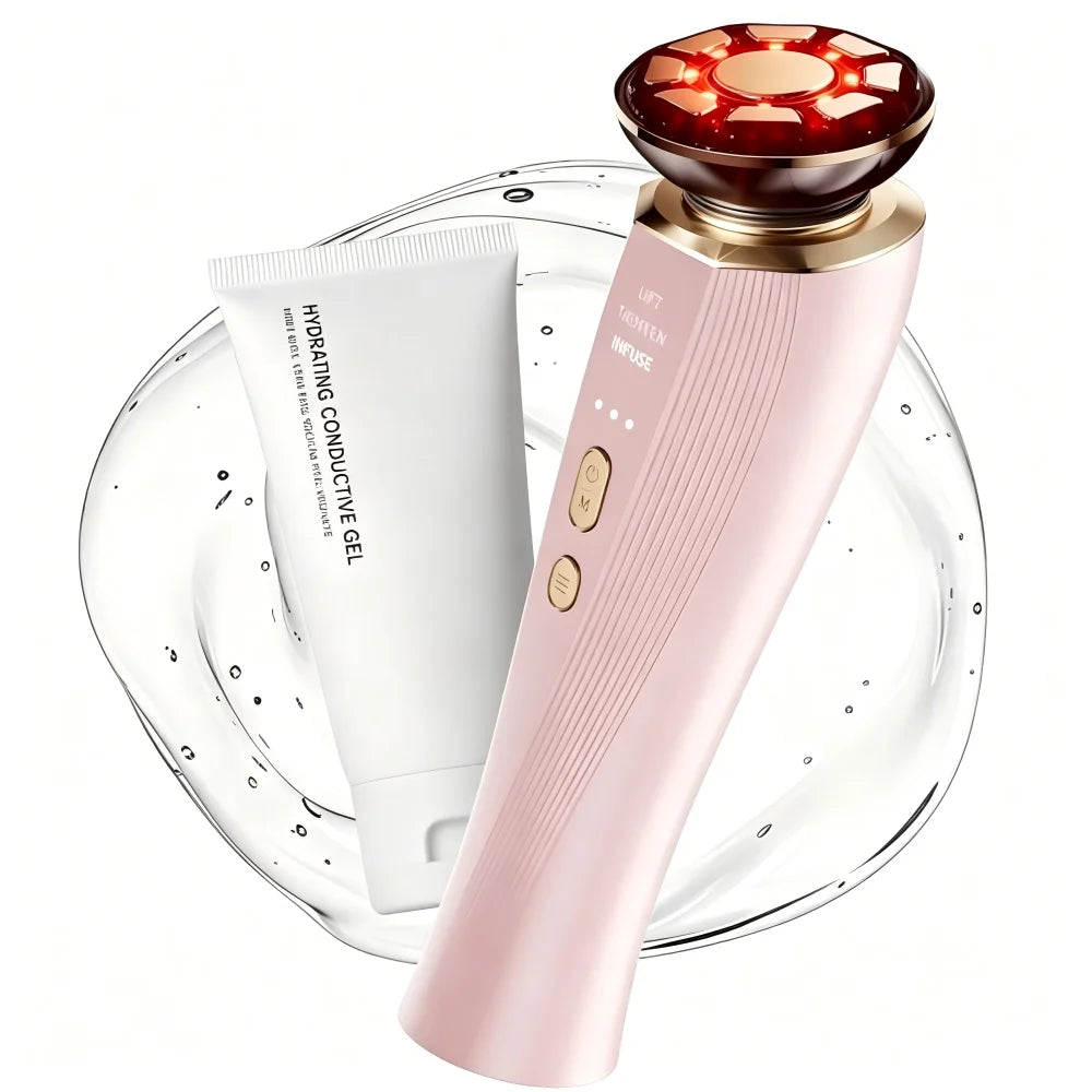 3 in 1 Red Light Handle Facial Device Portable V Shaped Face Lifting Slimming Massager for Neck Skin Tightening Anti-Aging Skincare Tool For Women Travel Home Use Gift by Home for Health and Beauty