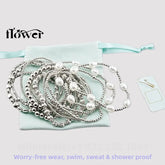 Waterproof Charm Beads Stackable Bracelets Bangles Fashion Fine Jewelry Gift For Women Anniversary Birthday by Home for Health and Beauty