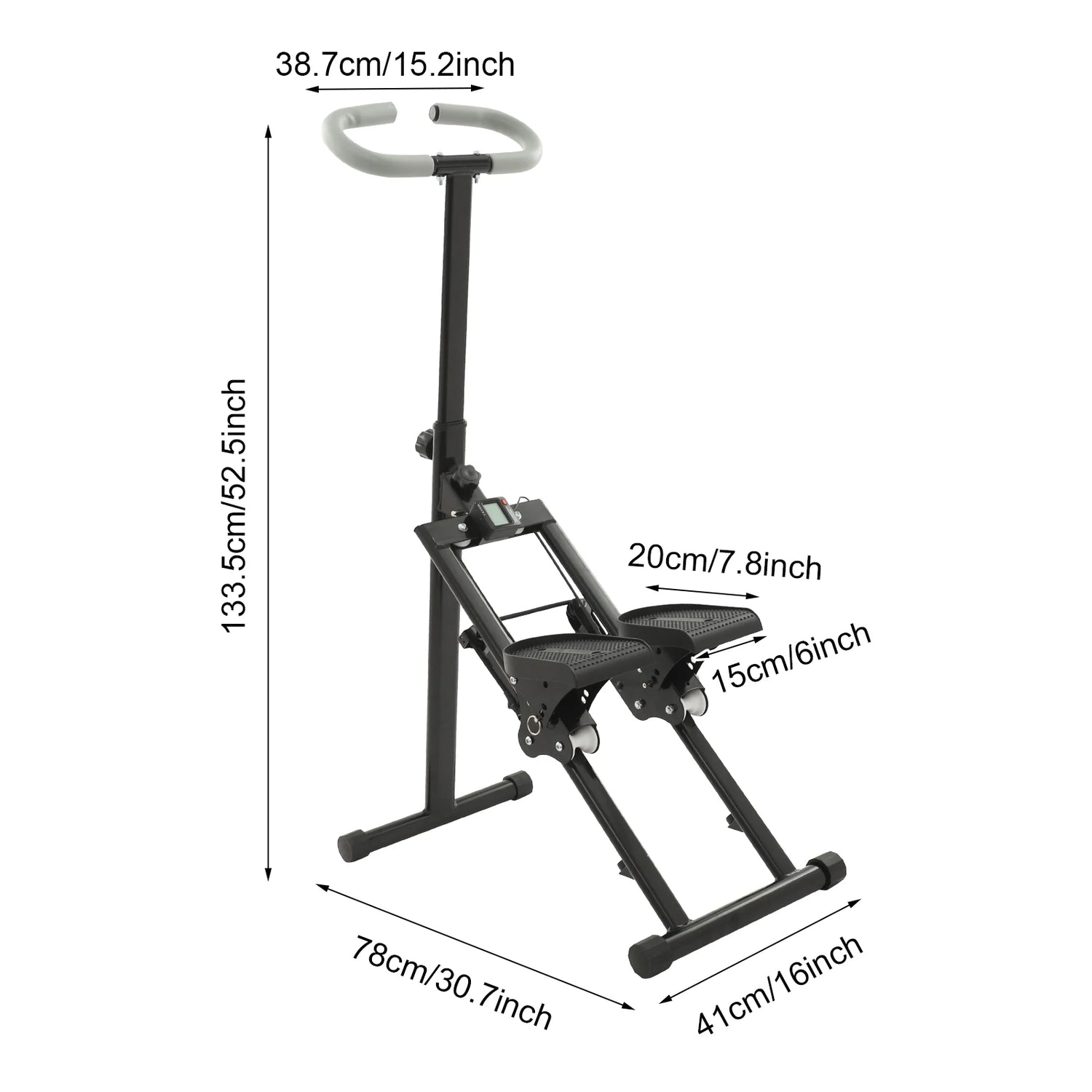 White/Black Folding Stair Stepper for Home Gym Exercise| Full-Body Workout Vertical Climber| Cardio Stepper by Home for Health and Beauty