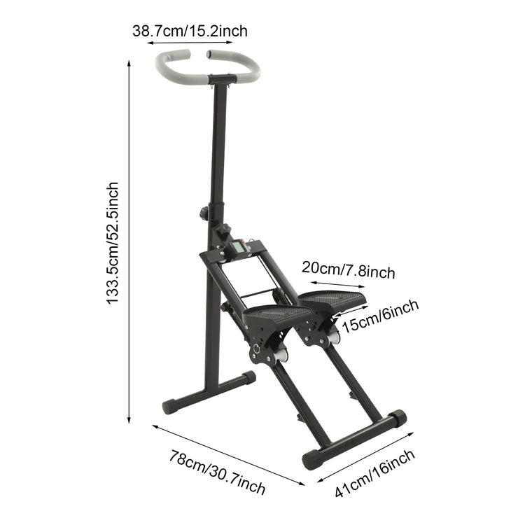 White/Black Folding Stair Stepper for Home Gym Exercise| Full-Body Workout Vertical Climber| Cardio Stepper by Home for Health and Beauty