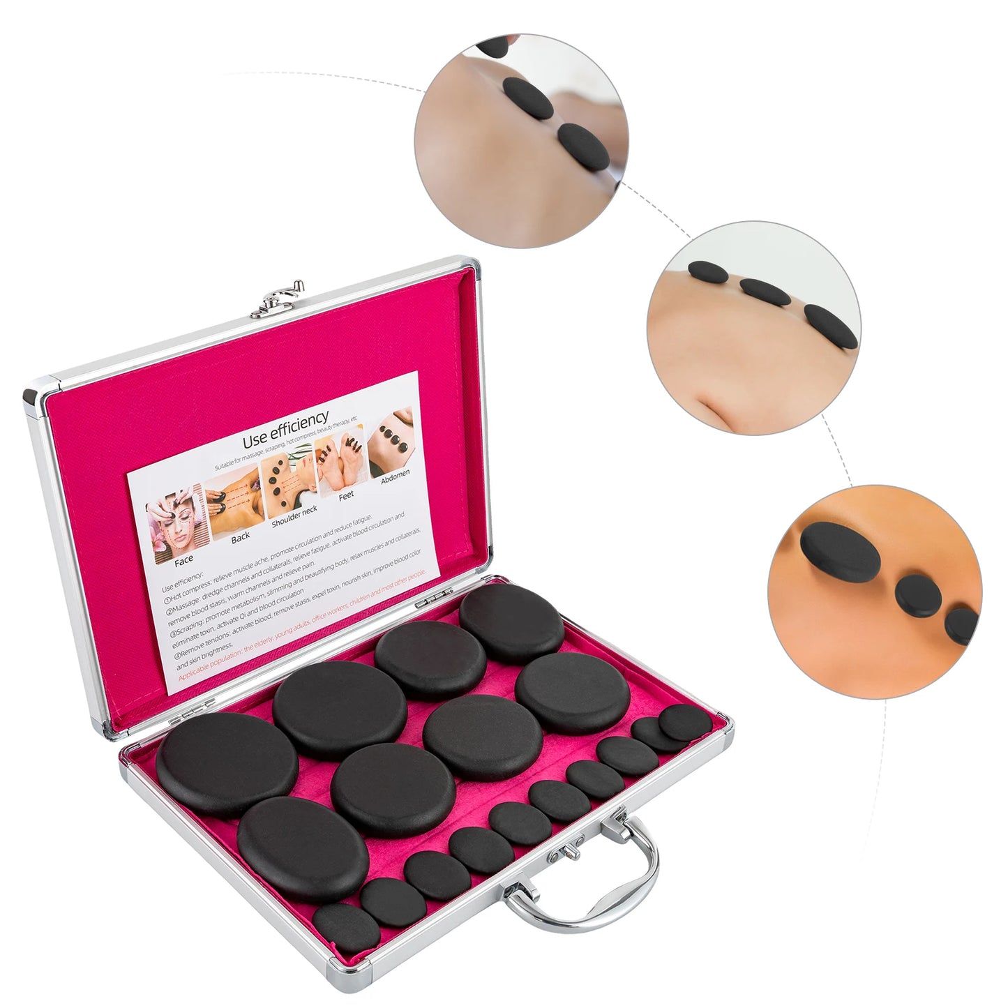Hot Stones Massage Set With Heater Box Spa