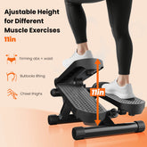 Mini Stepper with Resistance Bands 300 LBS Weight Capacity Hydraulic Home Stepper Machine Compact Cardio Equipment with LCD Monitor No Assembly Required by Home for Health and Beauty
