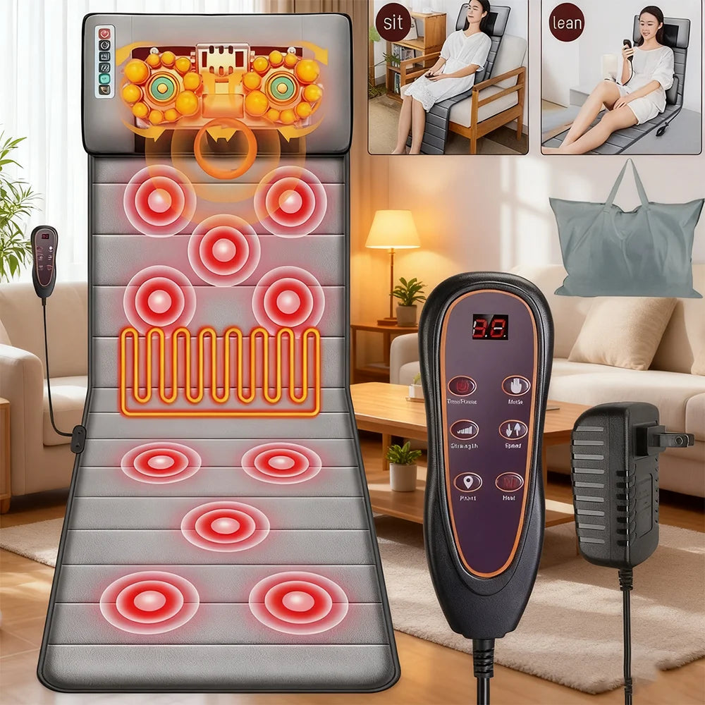 Electric Mat Kneading Vibrating Full Body Massager With Heating