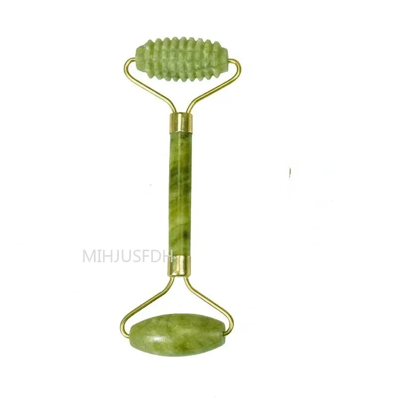 Natural Jade Roller Massager For Face, Body, Back Gua Sha by Home for Health and Beauty
