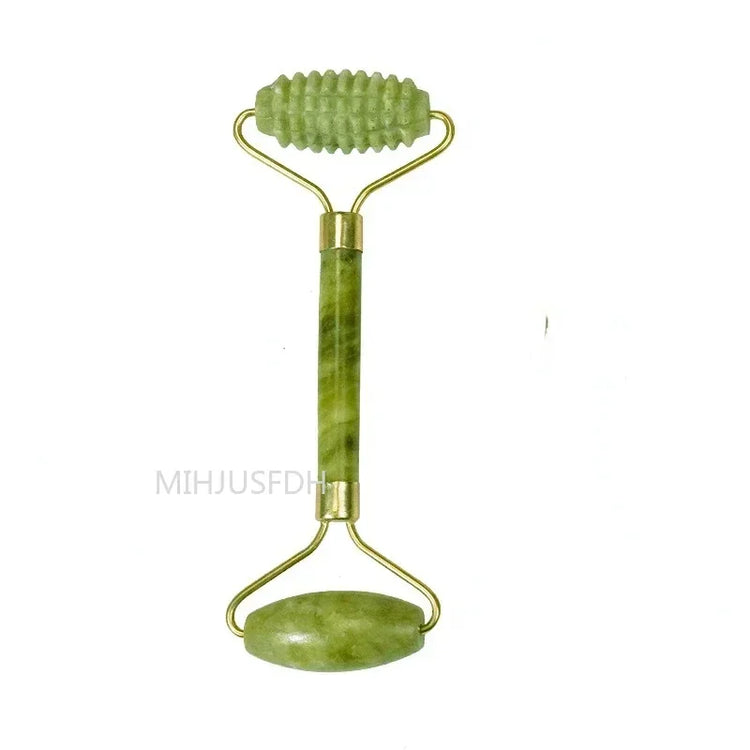 Natural Jade Roller Massager For Face, Body, Back Gua Sha by Home for Health and Beauty