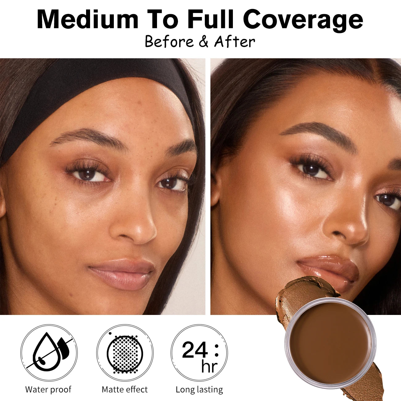 Waterproof Full Coverage Matte Foundation For Flawless Skin