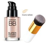 BB cream foundation (with brush) is waterproof, long-lasting, and moisturizing, suitable for all light skin tones. by Home for Health and Beauty