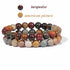 2Pcs Colorful Natural Stone Bead Bracelet Set 8MM Natural Agates Turquois Amethysts Quartzs Gem Stretch Bangle Jewelry Gift by Home for Health and Beauty