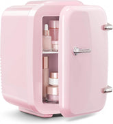 Mini Fridge, 4 Liter/6 Cans Portable Cooler and Warmer, AC/DC Power Small Fridge by Home for Health and Beauty
