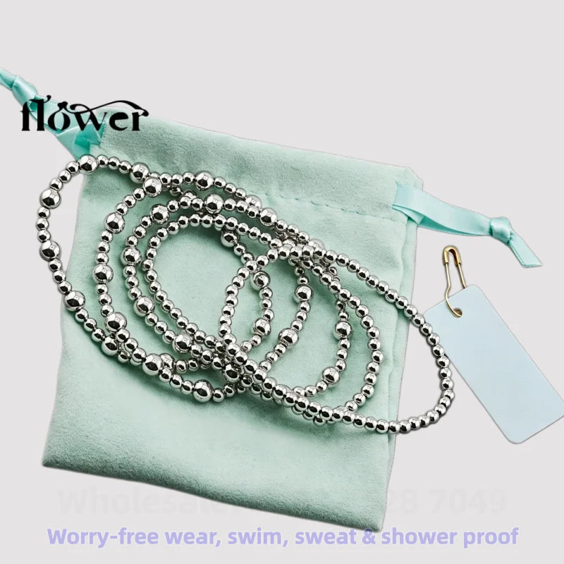 Waterproof Charm Beads Stackable Bracelets Bangles Fashion Fine Jewelry Gift For Women Anniversary Birthday by Home for Health and Beauty