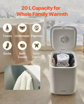Towel Warmer Bucket With LED Timer Security Lock by Home for Health and Beauty