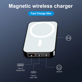 Magnetic Wireless Power Bank 10000mAh PD20W Built-In LED Display by Home for Health and Beauty