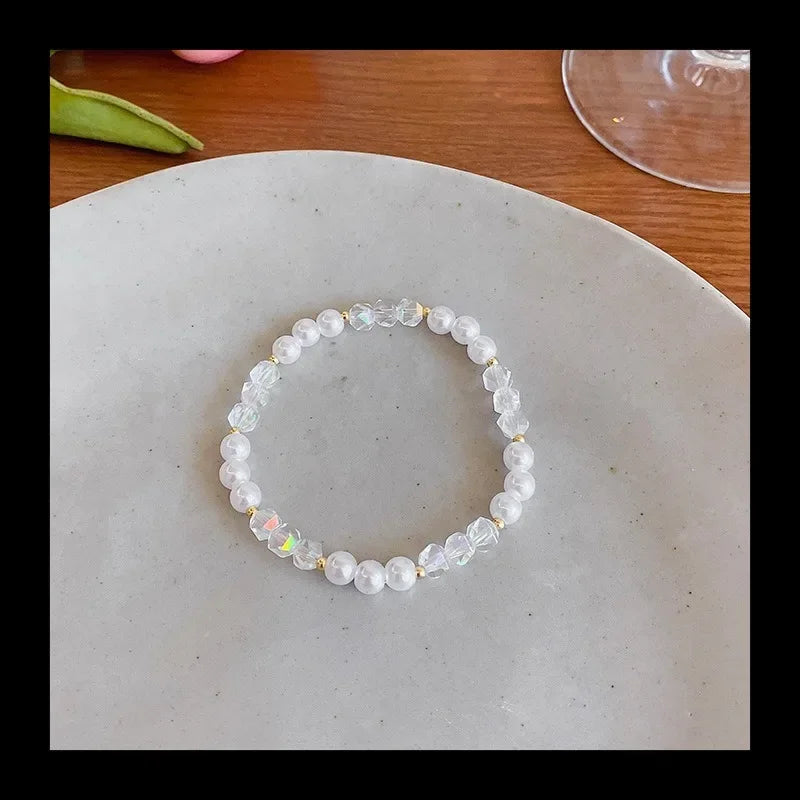 Pearl Bracelet For Women Elastic Beaded Rope by Home for Health and Beauty
