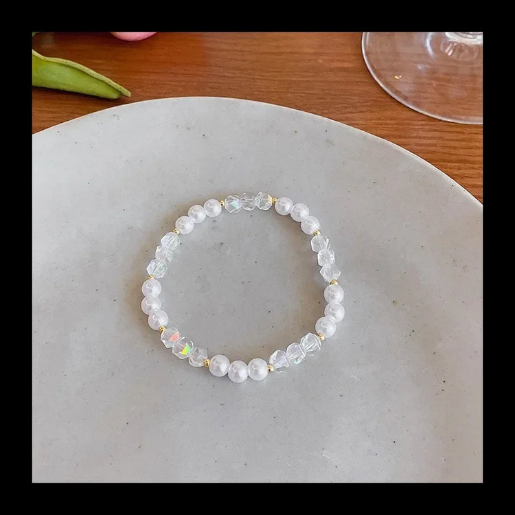 Pearl Bracelet For Women Elastic Beaded Rope by Home for Health and Beauty