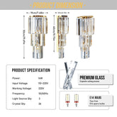 Crystal Wall Lamp Modern 3-Layer Wall Crystal Sconce Light E14 Led Corn Lights by Home for Health and Beauty
