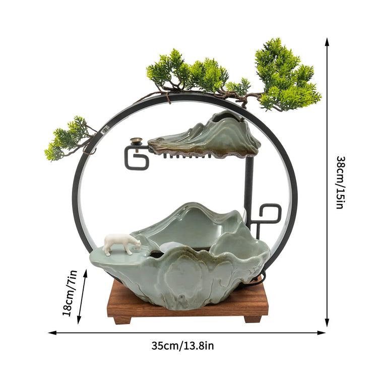 Tabletop Water Fountains Indoor Waterfall Decoration and LED for Meditation by Home for Health and Beauty