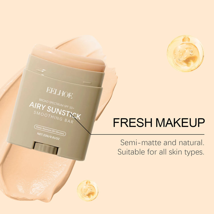 Moisturize Airy Sunstick SPF50+ Anti-UV Long-lasting Protector High Coverage 23g Matte Natural Sunscreen Cream Skin Care by Home for Health and Beauty