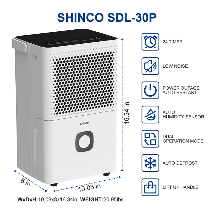 Dehumidifier With Drain Hose Auto Or Manual Drainage by Home for Health and Beauty