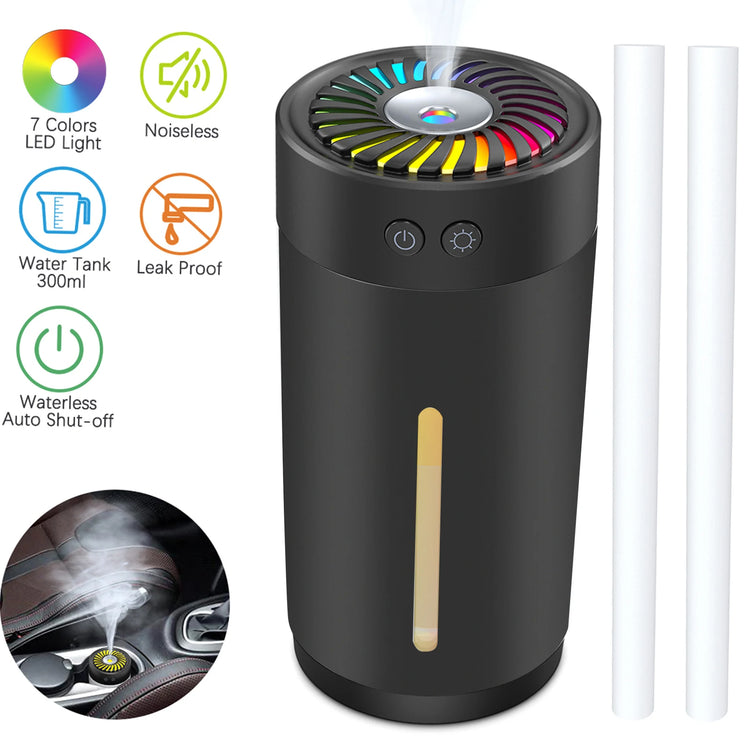 300ml Mini Ultrasonic Humidifier USB with 7 Colors LED Light Dual Mist Modes for Home/Office/Baby Room/Bedroom/Car Travel/Yoga by Home for Health and Beauty