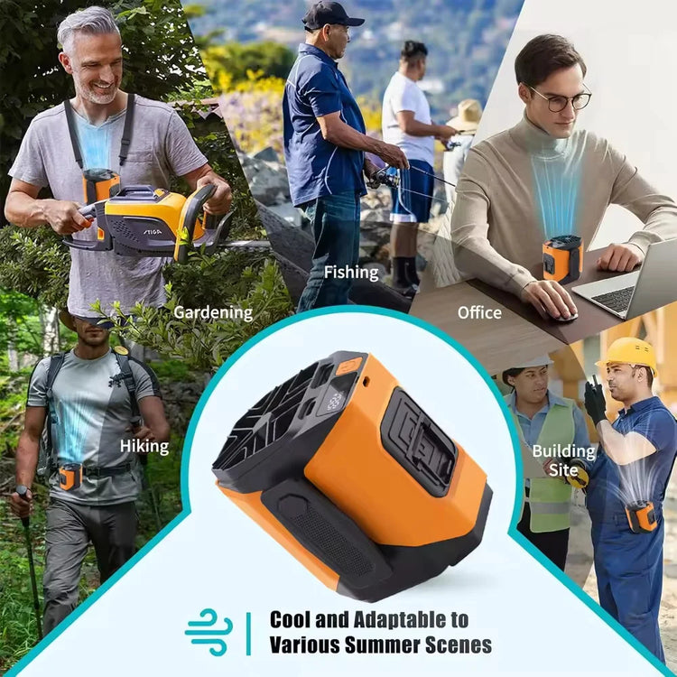 Portable Waist Fan 10000mAh with Power Bank LED Lighting Hanging Neck Fan 5 Speed Strong Airflow Cooling Fan for Outdoor Working by Home for Health and Beauty