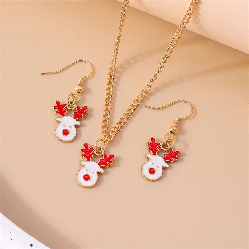 Fashion Christmas Necklace and Earrings Set for Women