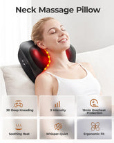 Electric Shiatsu Back Neck Massager with Heat,Ultra-Quiet Ergonomic 3D Kneading Massage Pillow for Full Body,Shoulder Leg Calf by Home for Health and Beauty