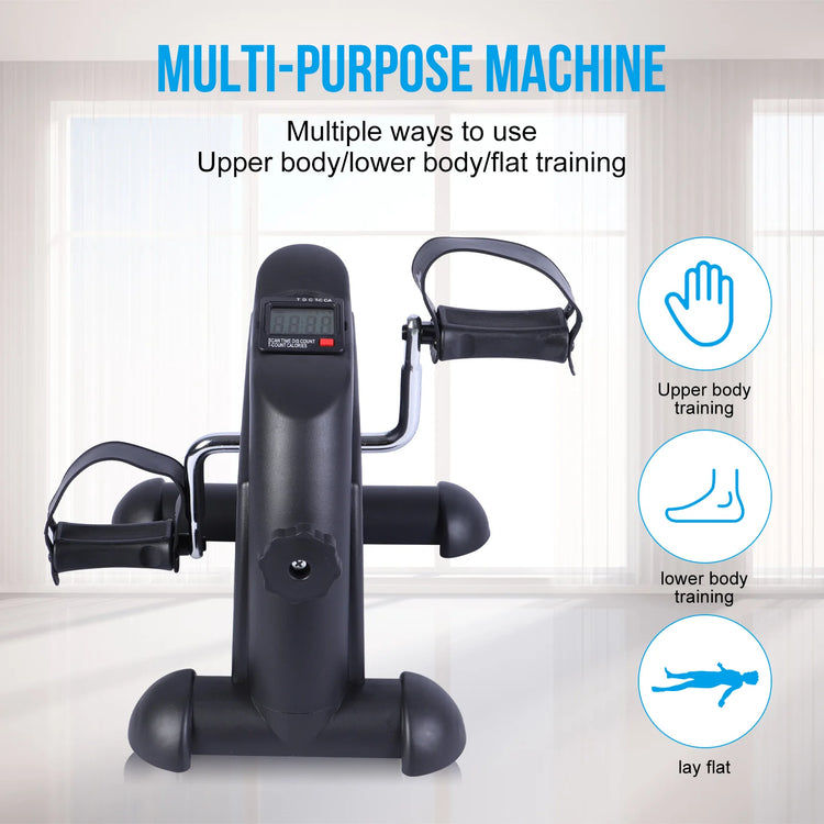 Mini Under Desk Pedal Exerciser Bike Multi-Function Motorized Digital With LCD Screen Display for Leg Arm and Knee for Elderly by Home for Health and Beauty