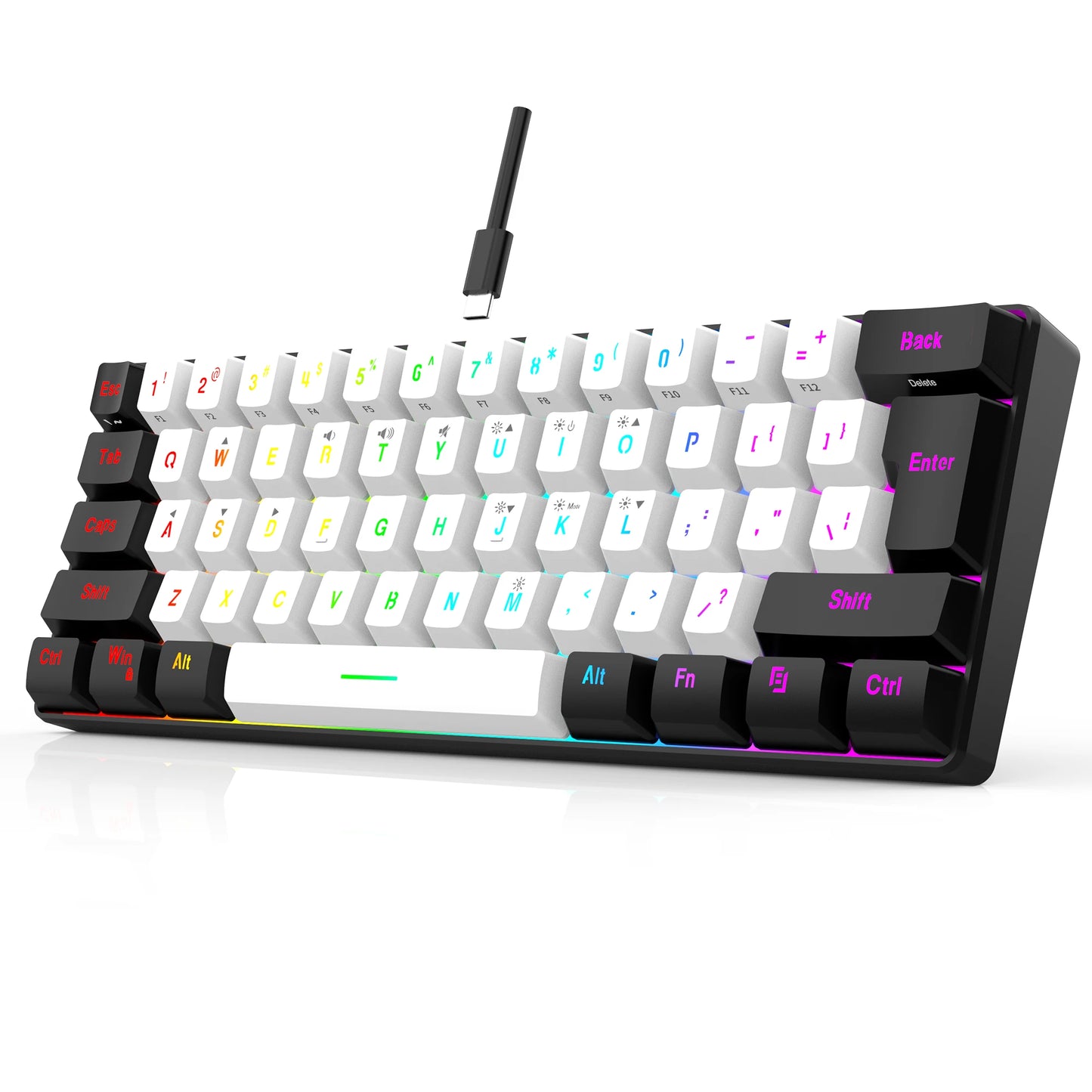 Wired RGB Backlit Waterproof Portable Keyboard PC and Mac