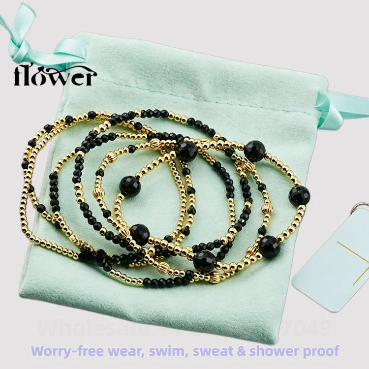 Waterproof Charm Beads Stackable Bracelets Bangles Fashion Fine Jewelry Gift For Women Anniversary Birthday by Home for Health and Beauty
