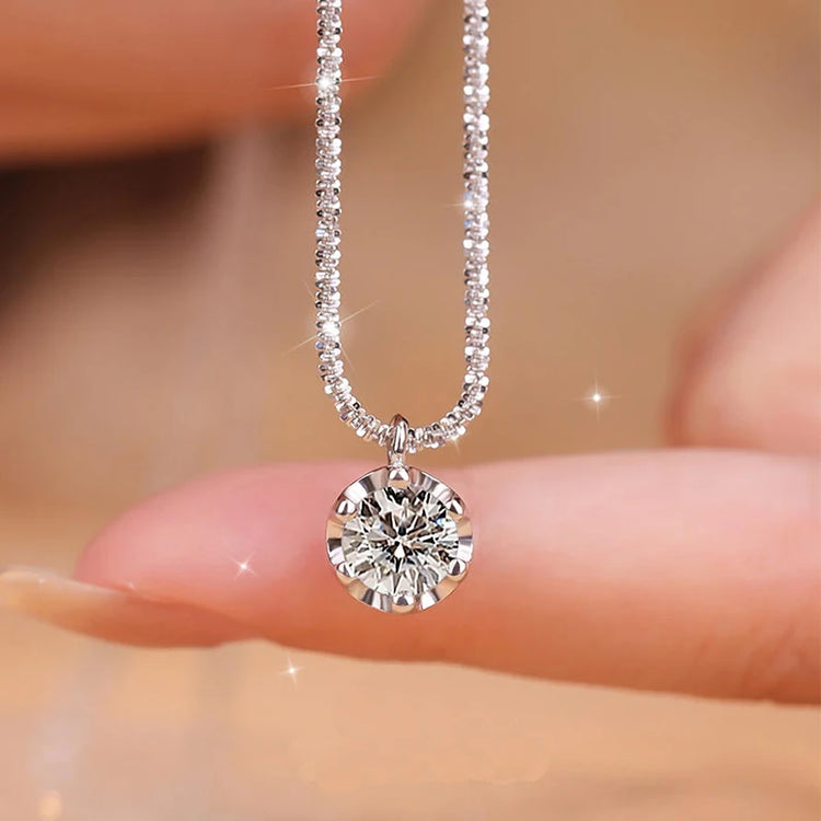 Real Moissanite Diamond Pendant Necklace 925 Sterling Silver Cauliflower Chain by Home for Health and Beauty