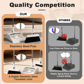3in 1 Broom and Dustpan Set Floor Brush Long-handled Broom And Dustpan For Home Office School Dorm by Home for Health and Beauty