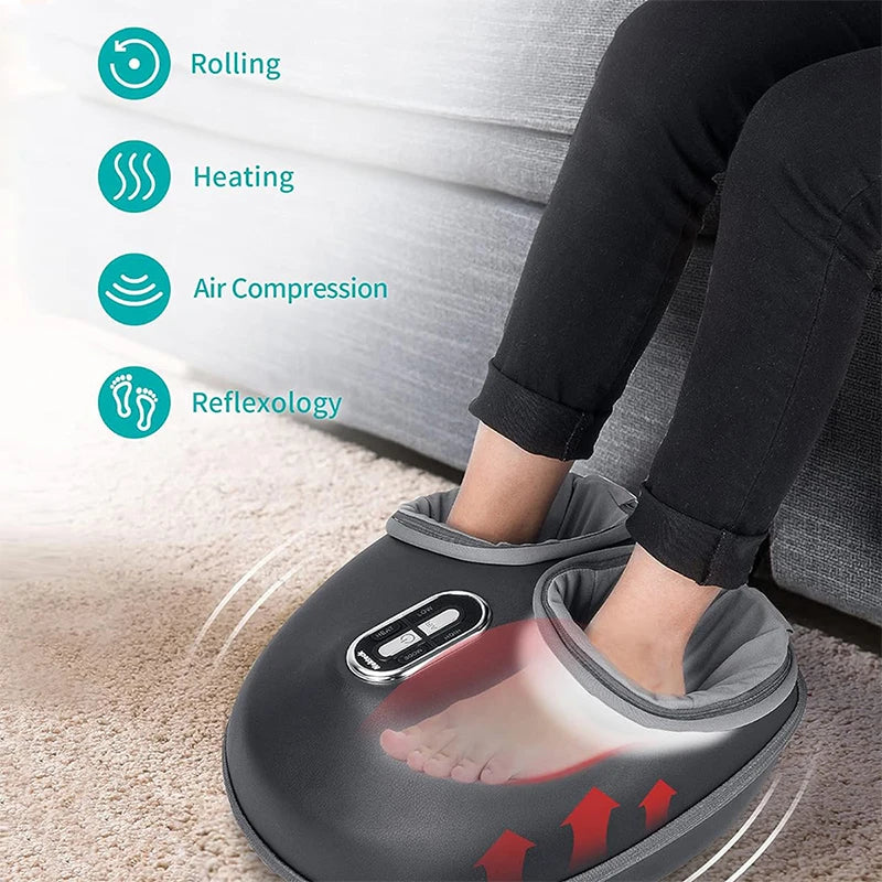 Foot Massager Electric Heating Therapy Air Compression Shiatsu
