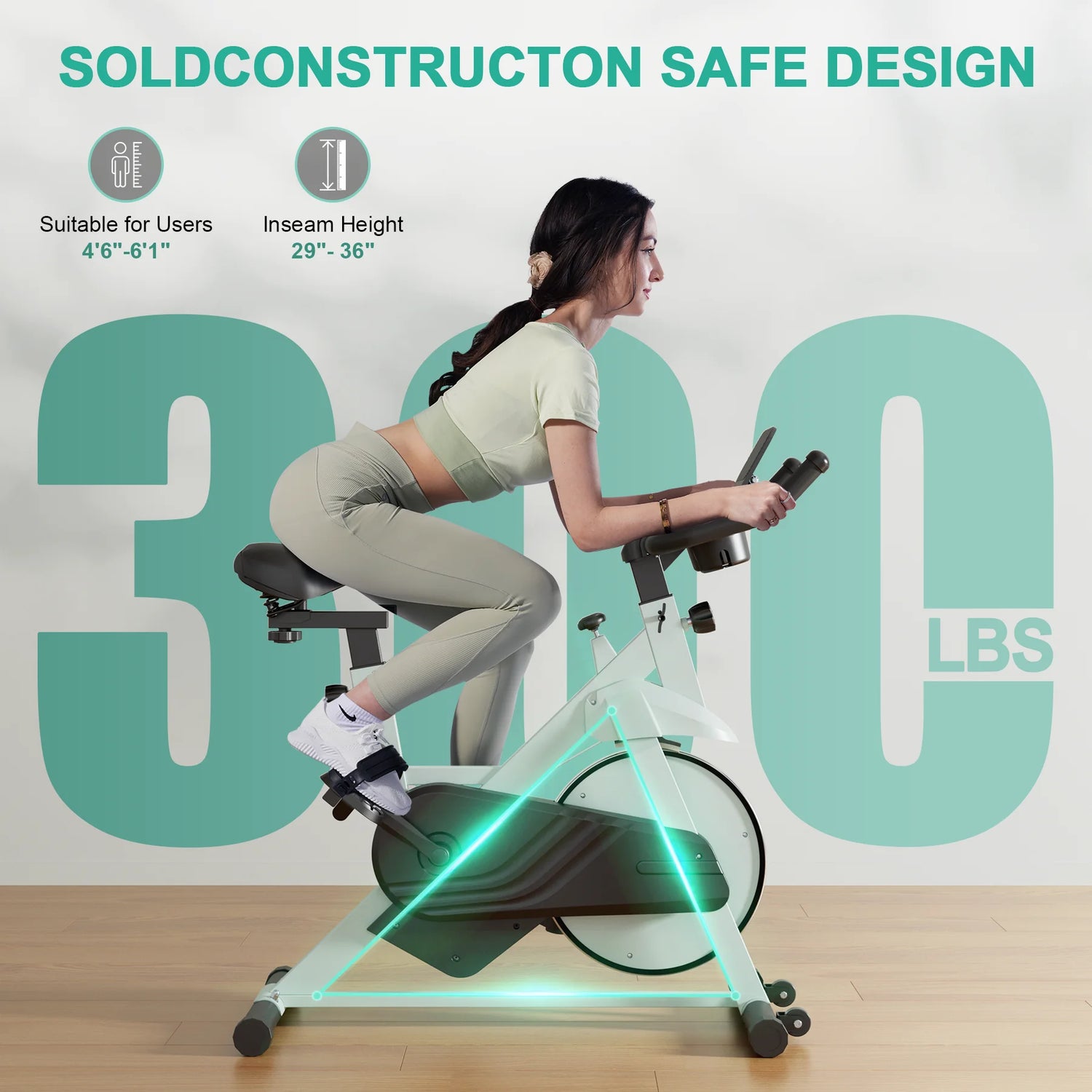 Magnetic Resistance Exercise Bike With 32 Levels Indoor Workout by Home for Health and Beauty
