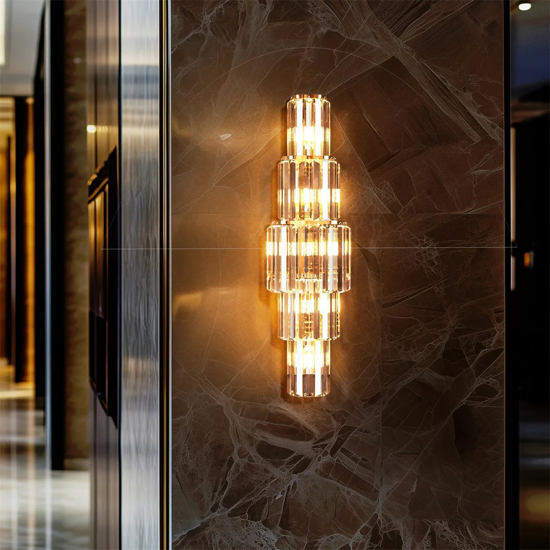 Crystal Wall Lamp Modern 3-Layer Wall Crystal Sconce Light E14 Led Corn Lights by Home for Health and Beauty