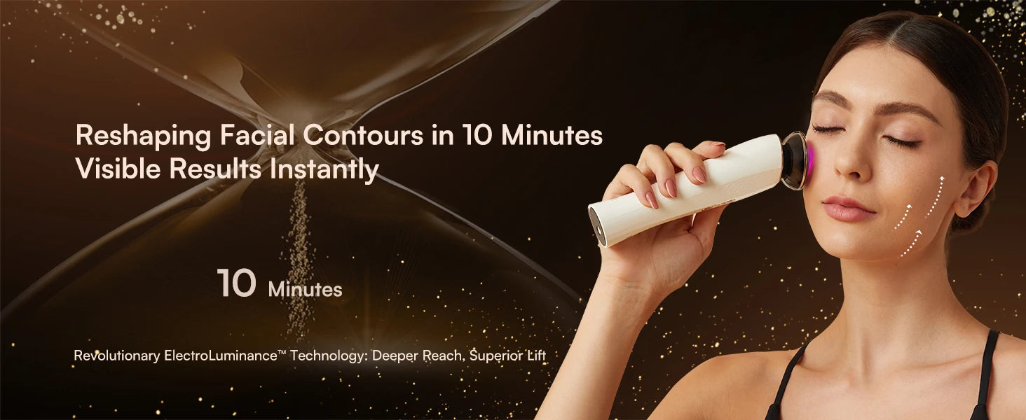 3 in 1 Red Light Handle Facial Device Portable V Shaped Face Lifting Slimming Massager for Neck Skin Tightening Anti-Aging Skincare Tool For Women Travel Home Use Gift by Home for Health and Beauty