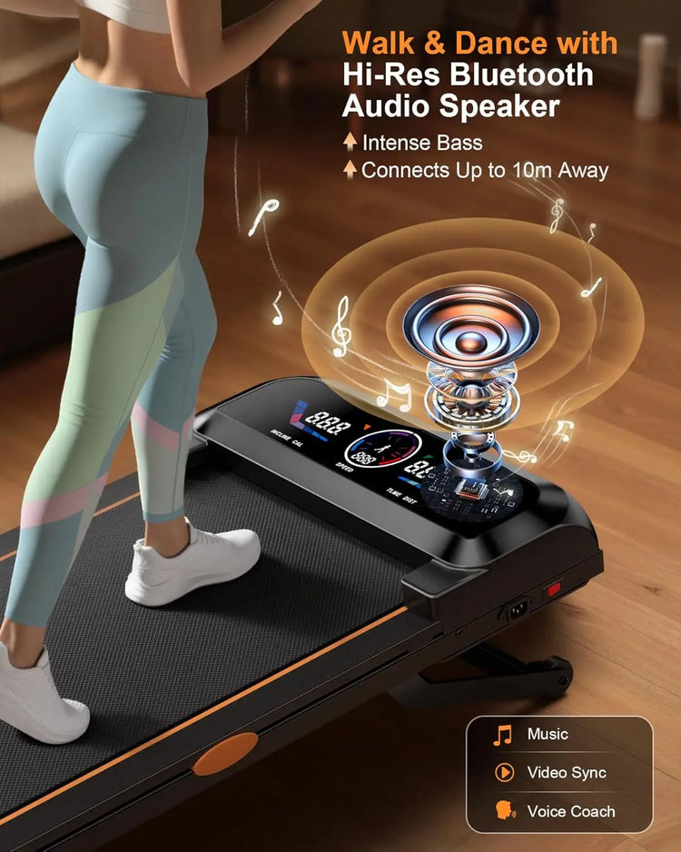 Walking Pad Treadmill with 3.5HP 17% Auto Incline 12-Level,450 lbs RGB UI Screen,3 in 1 Under Desk Treadmill with Auto Incline by Home for Health and Beauty