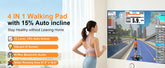 Walking Pad Treadmill with 3.5HP 17% Auto Incline 12-Level,450 lbs RGB UI Screen,3 in 1 Under Desk Treadmill with Auto Incline by Home for Health and Beauty
