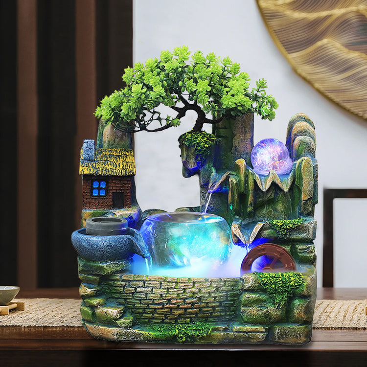 Desktop Fountain Waterfall Indoor Decor Landscape Rockeries Crafts Ornaments New by Home for Health and Beauty