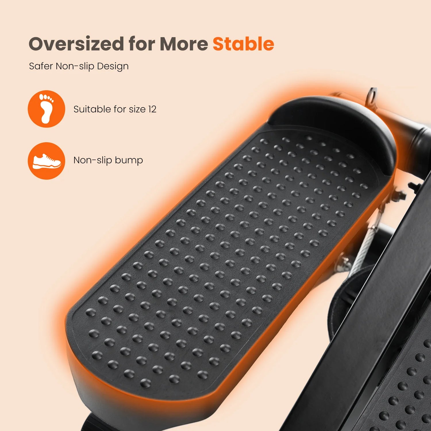 Mini Stepper with Resistance Bands 300 LBS Weight Capacity Hydraulic Home Stepper Machine Compact Cardio Equipment with LCD Monitor No Assembly Required by Home for Health and Beauty