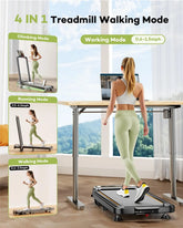 Foldable Treadmill with 12% Incline,3.5HP Low Noise Walking Pad Treadmill with Handle Bar,350 Lbs Capacity, APP Remote Control by Home for Health and Beauty